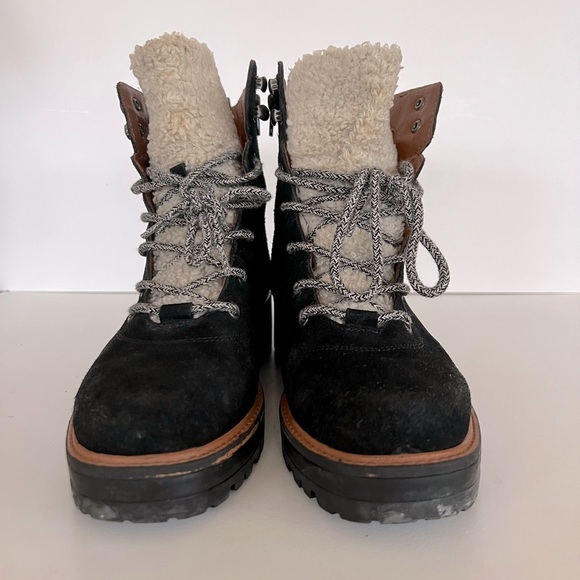 Marc Fisher LTD Lizzie Women's Leather Lace up Mid Rise Boots, 6.5 - Picture 2 of 9